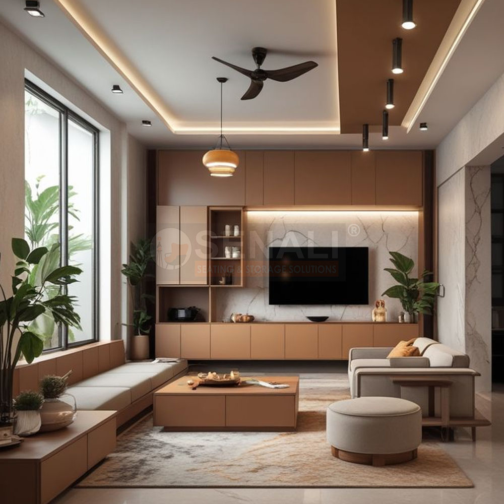 Premium conference lounge and corporate presentation area designed by elite interior designers in Chennai