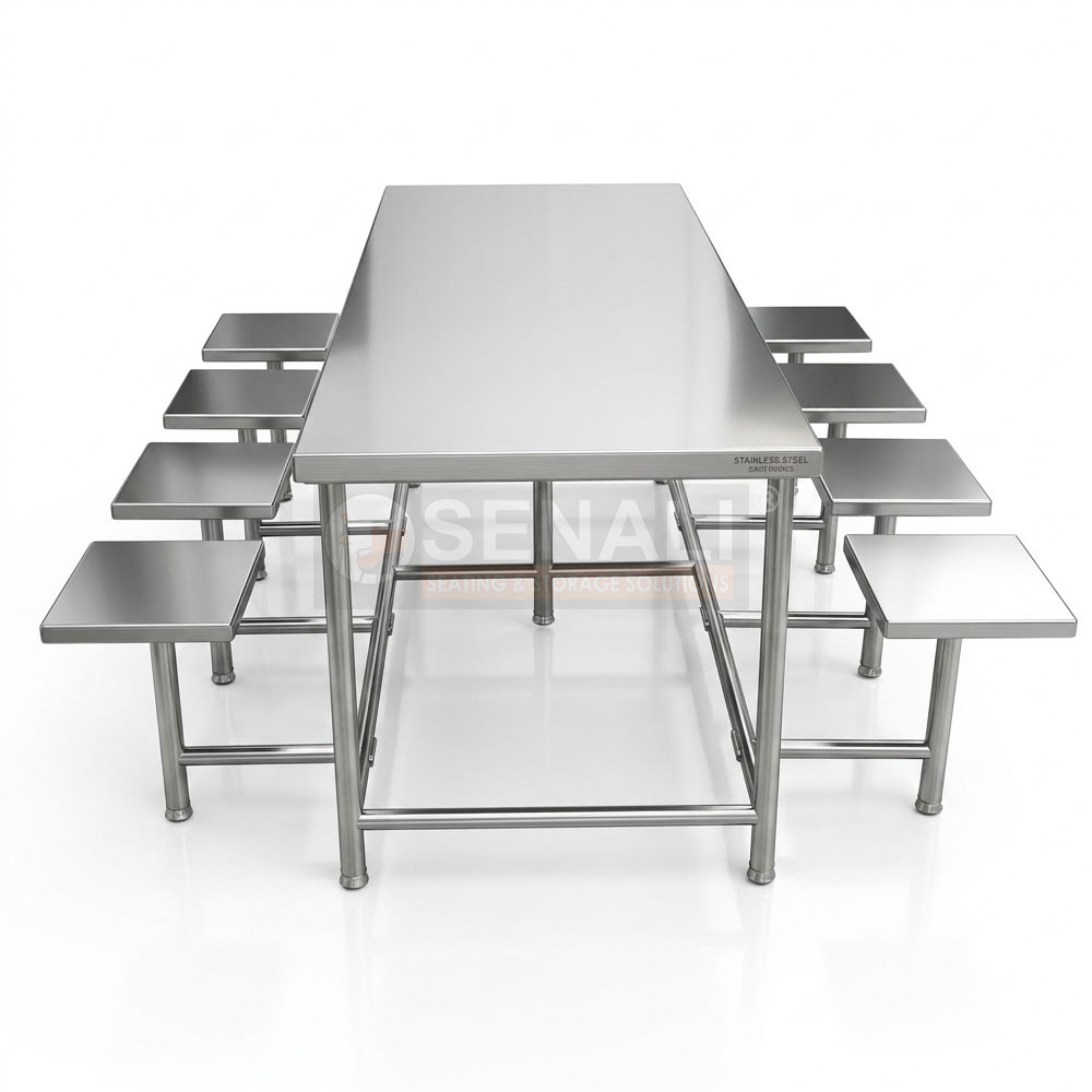 Modern 4-seater corporate cafeteria table set manufactured in Chennai