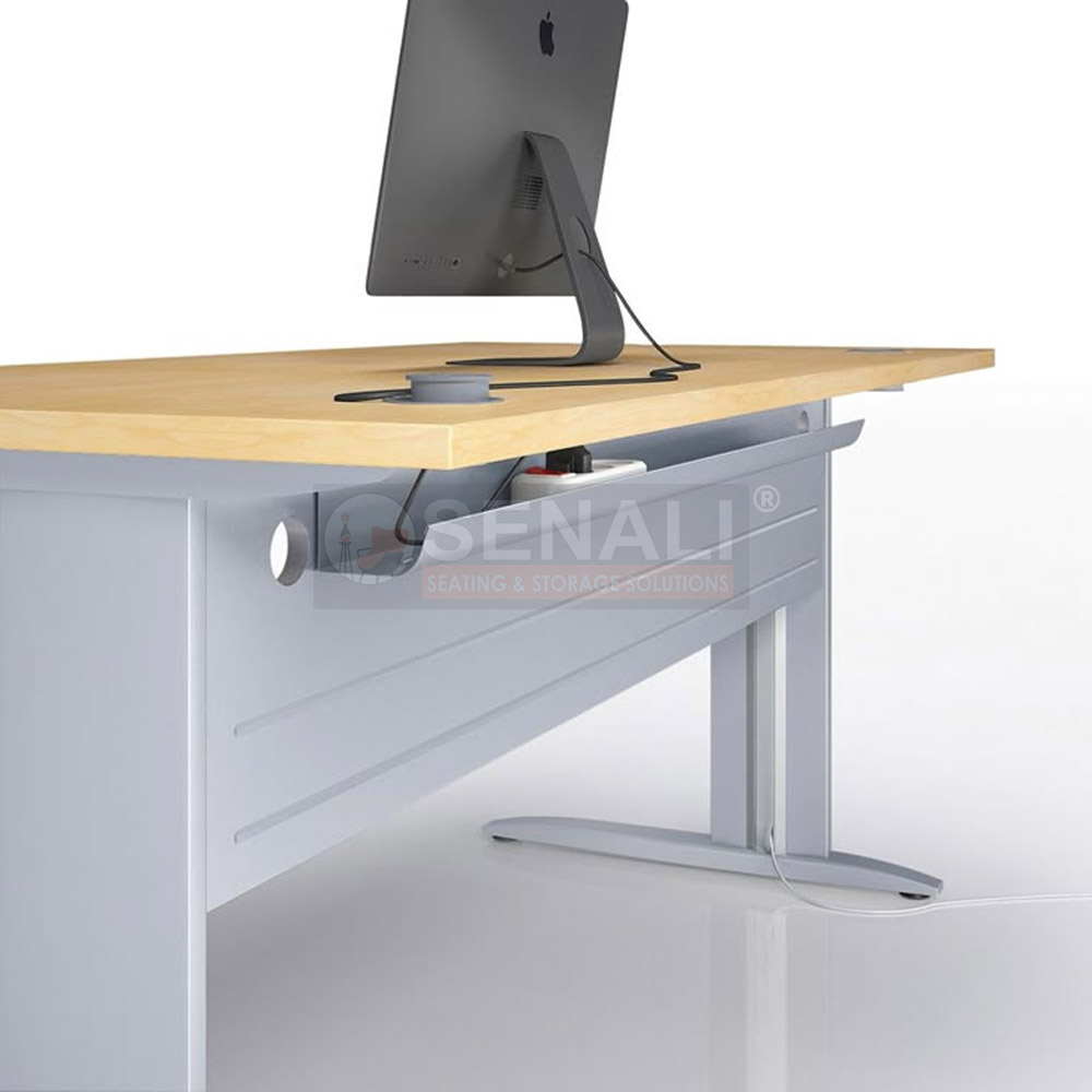 Under-Desk Cable Tray and Power Module Installation