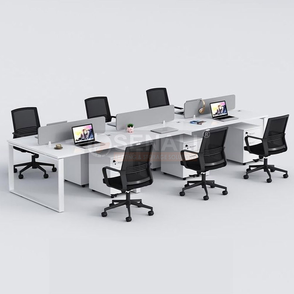 Vertical Cable Snake Spine Installed on Modular Office Desk