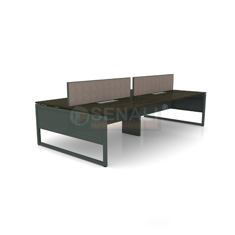 Straight Line Modular Workstation Desk Setup