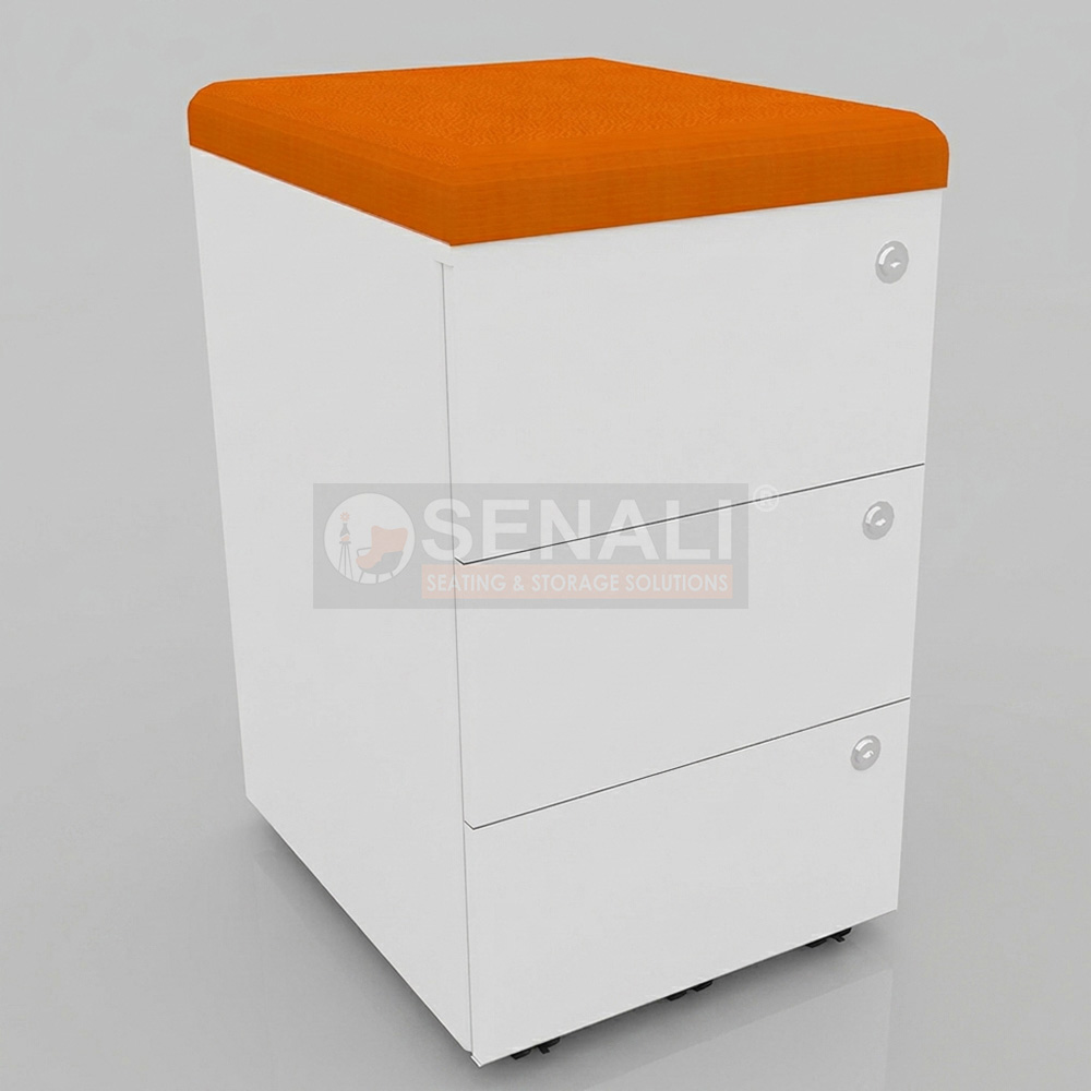 Under desk lockable steel storage pedestal unit for office workstation