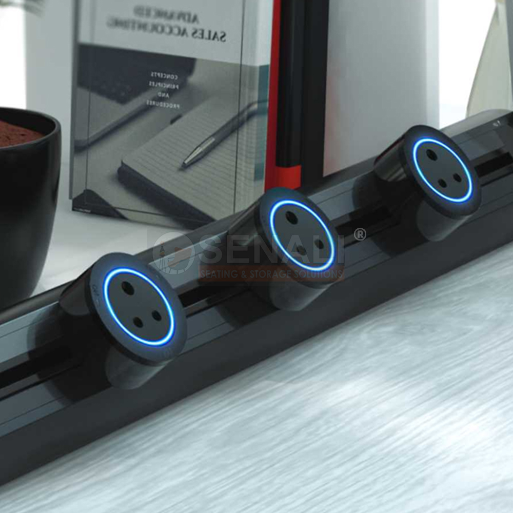 Modular Workstation Power Socket and Data Cabling Setup