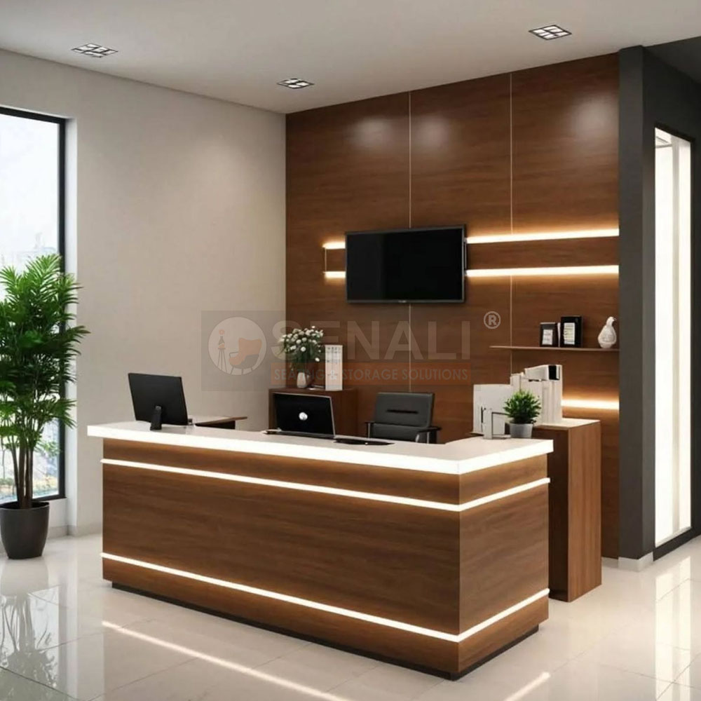 Modern Reception Area Discussion Table Setup in Chennai