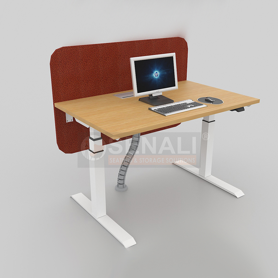 Custom height adjustable workstation unit in Chennai showroom