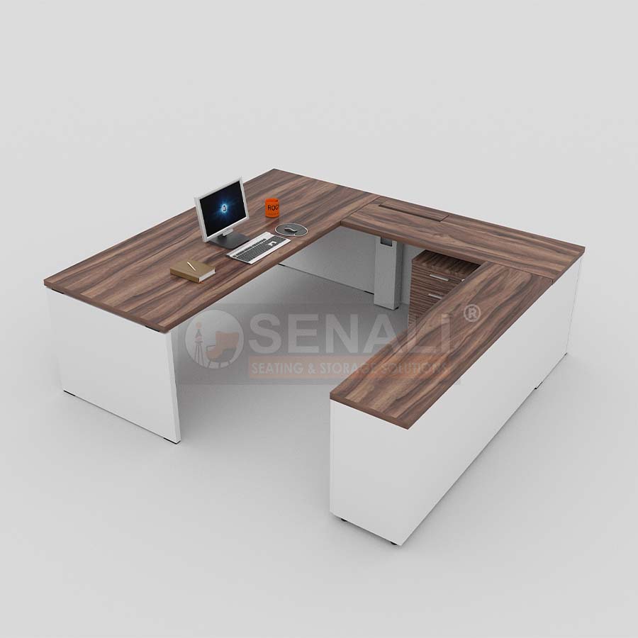 Custom Executive Cabin Furniture Unit with Wall Panel Integration