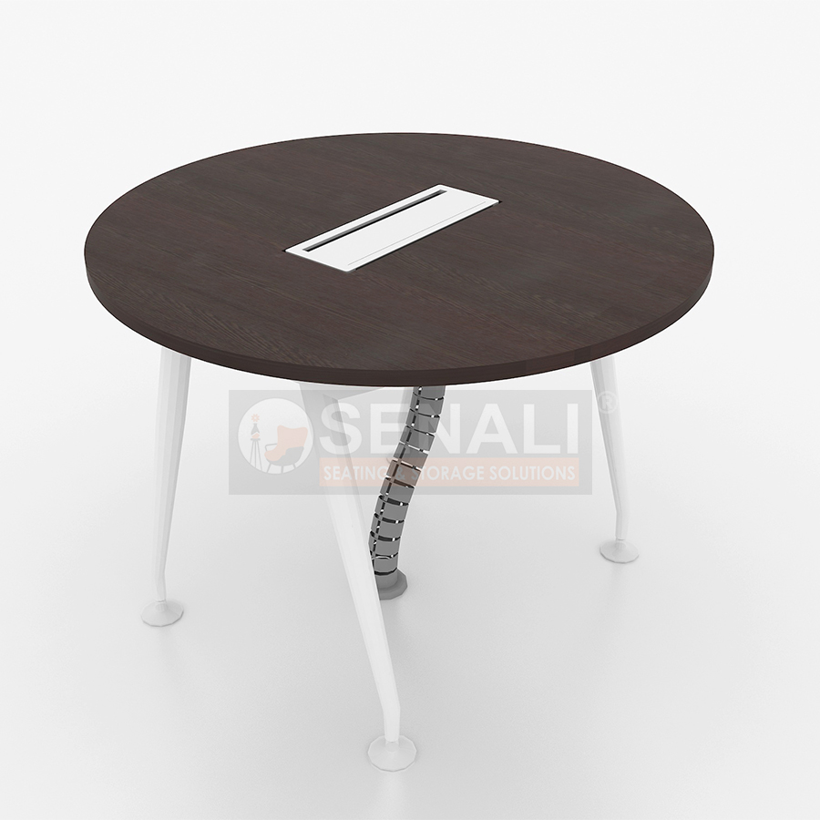 Premium executive meeting table with leatherette accents