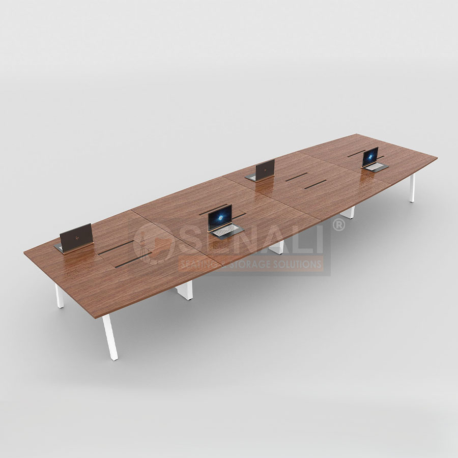Racetrack modular meeting table for corporate conference rooms