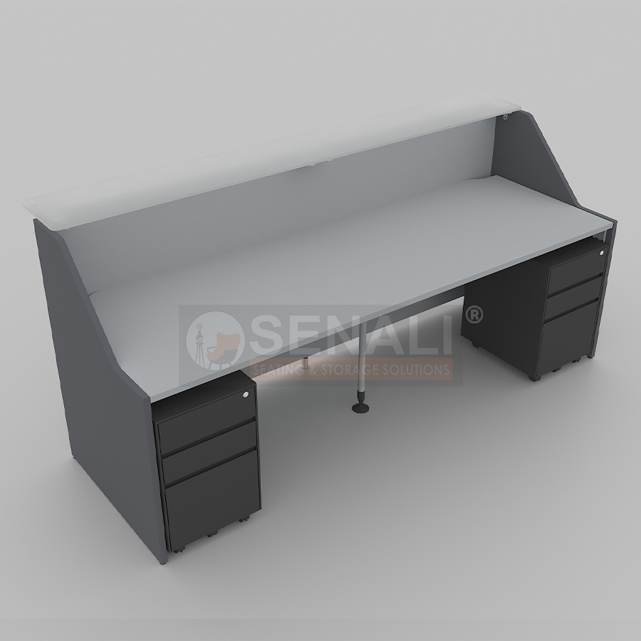 Designer modular reception desk manufactured by Senali Chennai